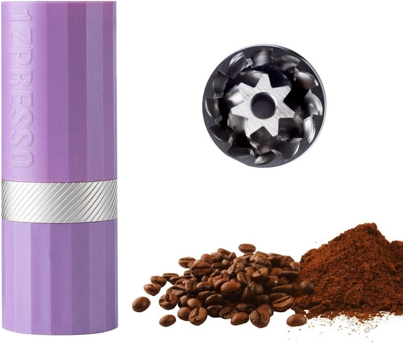 1 زد بريسو 1Zpresso Q Air مطحنة قهوة يدوية - أرجواني، حجم صغير نحيف مناسب للسفر يتناسب مع المكبس، قرص طحن مخروطي من الفولاذ المقاوم للصدأ، إعداد رقمي قابل للتعديل لتحضير القهوة بالصب والمكبس الفرنسي والتخمير البارد - Image 1