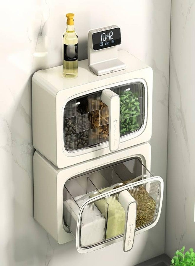 Suicune Wall Mounted Spice Rack, Gray, 12 x 32 x 9.5 cm, Plastic, 3 Shelves, Minimalist, Kitchen, Indoor Use, Cooking, Food Preparation, Spice Storage - Image 5