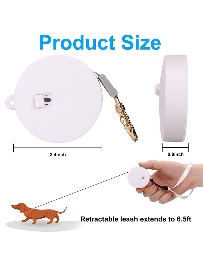 SYOSI Automatic Retractable Leash for Small Dogs Cats Anti-Pull Strength Nylon Material Walking Leash  Mini Portable Hands-Free with Wrist Strap for One-Hand Operation (White)  - Image 2