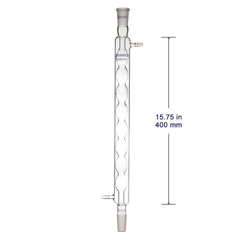 Labasics Borosilicate Glass Allihn Condenser with 24/40 Joint 400mm Jacket Length Lab Glass Condenser - Image 4