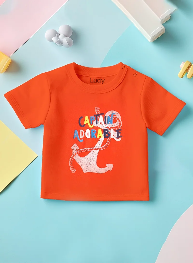 Luay Red 100% Organic Cotton Based Baby Boy & Girls Clothing Set Short Sleeve Kids Clothes Boys & Girls Toddler Short Set for Men | Best Price UAE