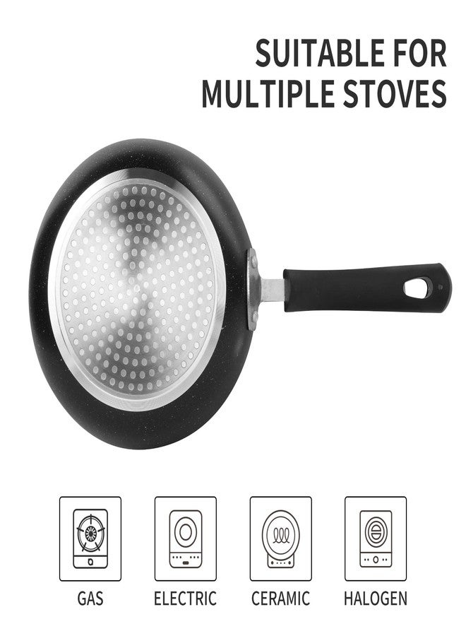 HooJay طقم مقلاة هوجاي غير لاصقة - 3 قطع، متوافق مع المواقد الحثية، مقاسات 8 بوصة، 9.5 بوصة، و11 بوصة - Image 5