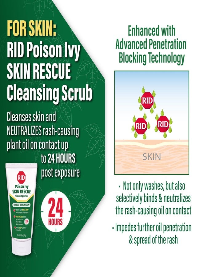 RID Poison Ivy Complete Care for Skin & Clothes – All-in-One Treatment for Poison Ivy, Oak & Sumac with Skin Rescue Cleansing Scrub, Calamine Rash Relief & Laundry AID - Image 4