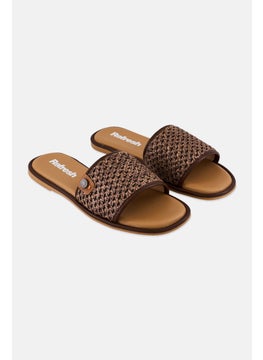 REFRESH Women Textile Upper Slip On Flats, Brown  - Image 1