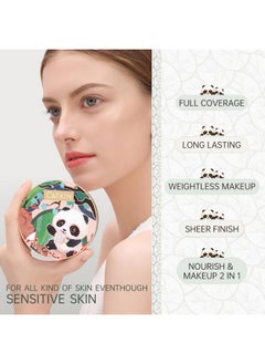 CATKIN CATKIN Panda Land Full Coverage Cushion Fondation, Breathable Hydrating Nourishing Poreless Face Makeup Save for Sensitive Skin,Sheer Finish (C01 Fair)  - Image 2