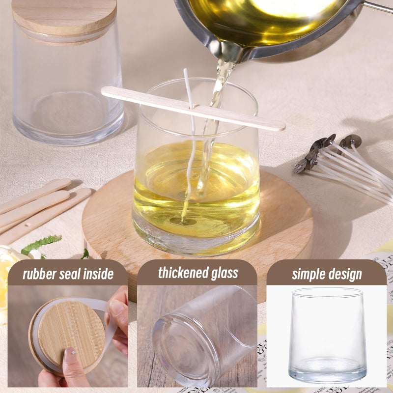 DARJEN 12 Pack Clear Candle Jars for Making Candles- 9 OZ Empty Glass Candle Making Jars with Making Kits, Candle Making Supplies Candle Containers for Home DIY & GIFS - Image 3
