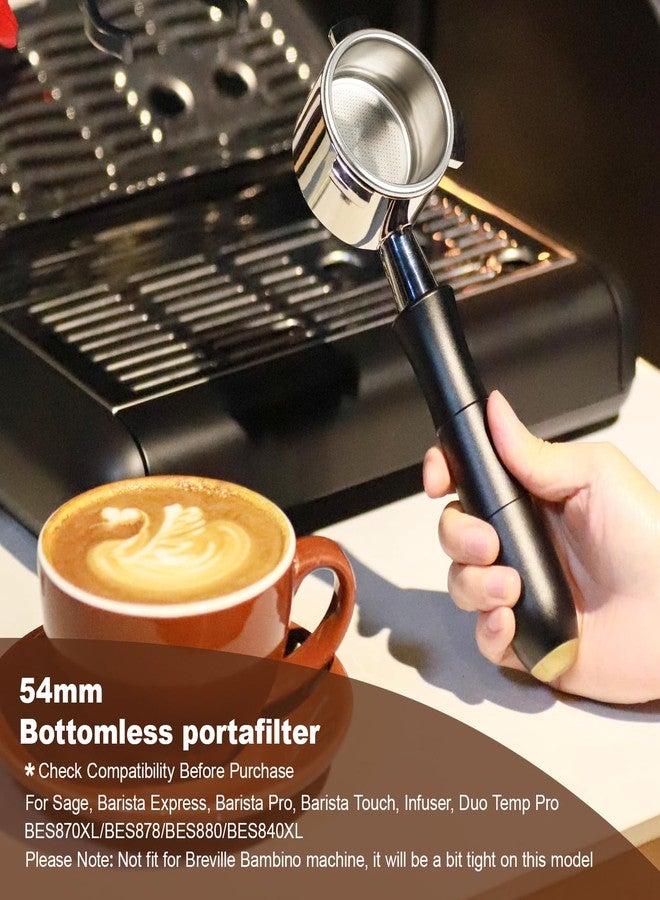 ميون طقم ملحقات MEION 54mm لماكينات إسبريسو Breville، يتضمن حامل فلتر بدون قاعدة، وموزع قهوة مزدوج الجوانب ومكبس، وملعقة تقليب إسبريسو، وشاشة قرص رقيقة 0.8 مم (أسود، 54 مم). - Image 3