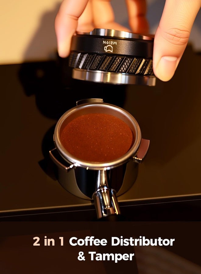 ميون طقم ملحقات MEION 54mm لماكينات إسبريسو Breville، يتضمن حامل فلتر بدون قاعدة، وموزع قهوة مزدوج الجوانب ومكبس، وملعقة تقليب إسبريسو، وشاشة قرص رقيقة 0.8 مم (أسود، 54 مم). - Image 5