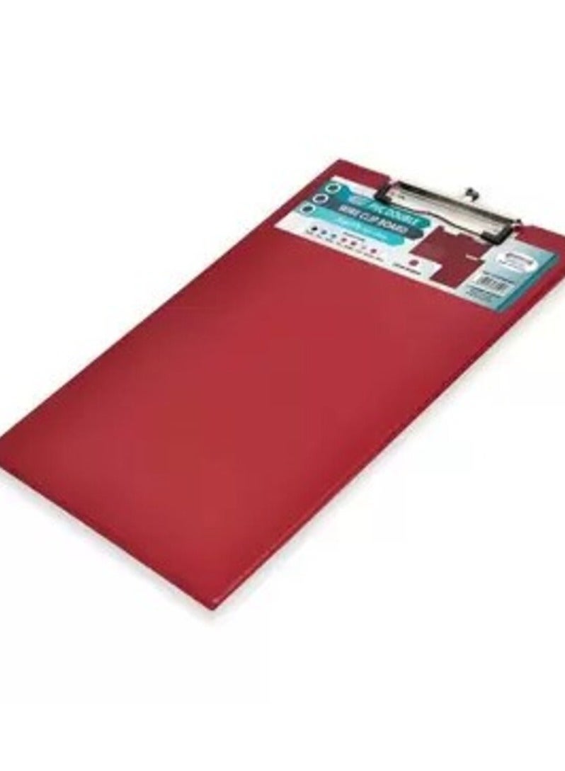 FIS PVC Double Clipboard, F/S Size with Wire Clip 12cm, Maroon - FSCB0301MR