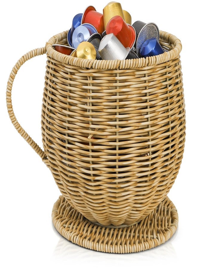 Nagpew Coffee Pod Basket, Large Capacity Coffee Pod Container with Handle, Handwoven K Cup Holder Capsule Storage for Counter, Home, Office, Coffee Bar - Image 1