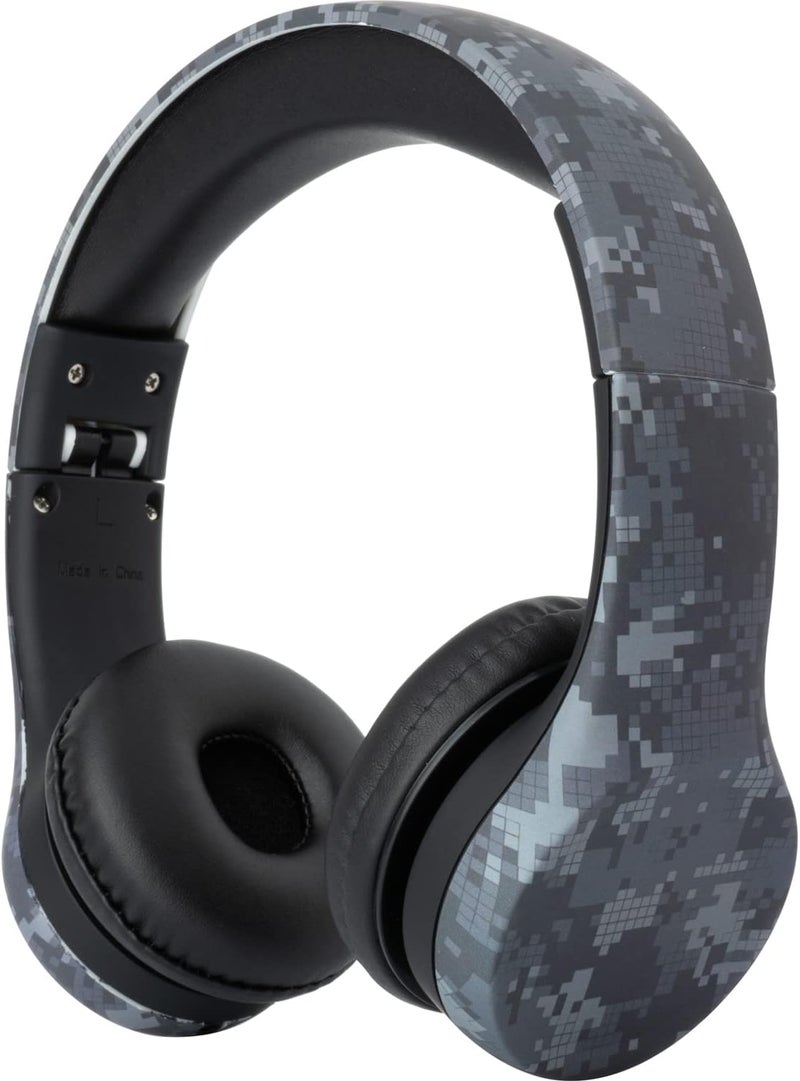 Snug Play+ Kids Headphones – Volume Limited 93dB for Safe Listening – Foldable, Durable Headphones for Toddlers, Boys & Girls – Tangle-Free Cord – Ideal for Travel, School, Tablets - Black Digi Camo - Image 1