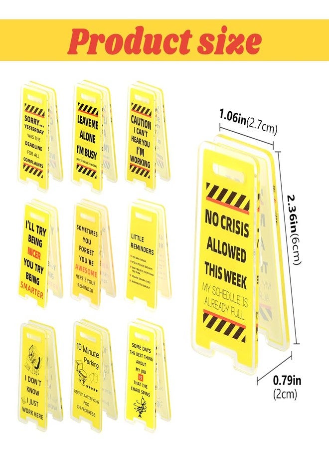 WeiLingBo 10 Pack Funny Office Note Holder Clips, Mini Caution Overstimulated Desk Sign Sticky Note Holder Office Gag Gifts for Coworker Leader Manager - Image 2