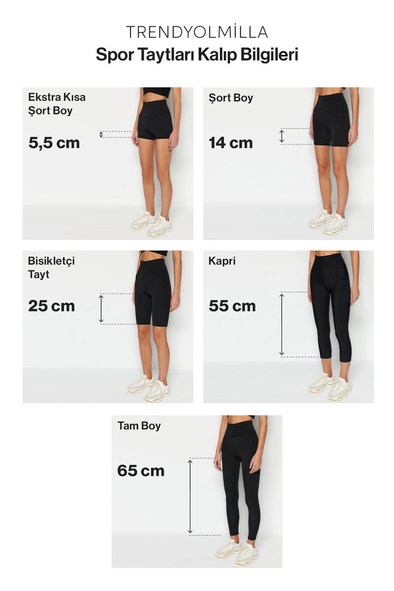 trendyol Claret Red Soft Brushed Fabric Reflective Print Detail Full Length Knitted Sports Tights - Image 5