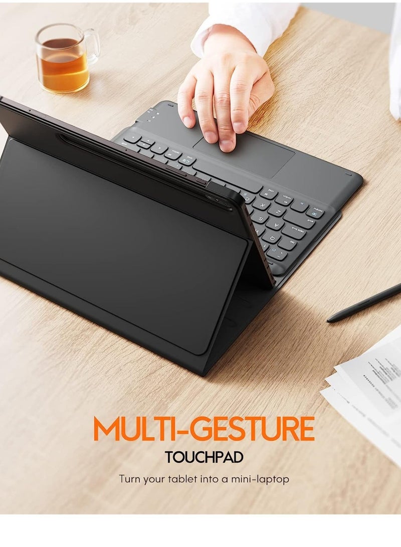 ELTRAZONE Galaxy Tab S8 Keyboard Case, Touchpad with S Pen Slot, for Samsung Galaxy Tab S8 / S7 11 inch SM-X700 / X706 / T870 / T875 / T878, Rechargeable & Detachable BT Keyboard, - Image 3