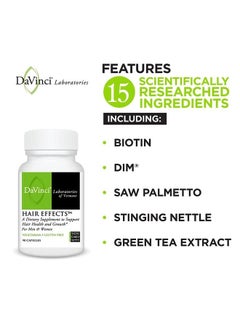 Davinci DaVinci Laboratories of Vermont Hair Effects & Growth Supplement with Biotin(Gluten-Free), 90 Count (Pack of 1)  - Image 5