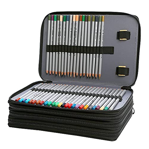 Lbxgap Rose Pencil Case Slot Holds Portable Colored Pencil Case 200 Slots Colored Pencil Case Organizer with Zipper for Watercolor Pens or Markers, Pencil Case Organizer for Artist - Image 3