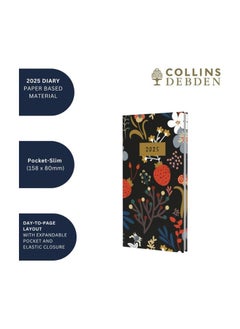 Collins Collins Enchanted 2025 Planner - Pocket Week To View Diary - Black - (ENSP3.99-25) - Hardback Pocket Weekly Diary with Floral Design  - Image 5