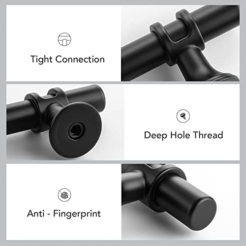 HomeExpert Home Expert 5 Pack 3 Inch Black Cabinet Handles - Matte Black Kitchen Cabinet Hardware - 5 Inch Overall Length - Image 5
