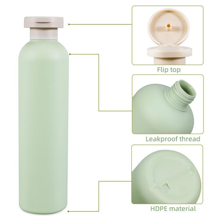 UMETASS 8.8oz Squeeze Bottles with Flip Cap, Refillable Plastic Travel Bottles for Creams, Lotion, Shampoo, Conditioner (2 Pcs) - Image 3