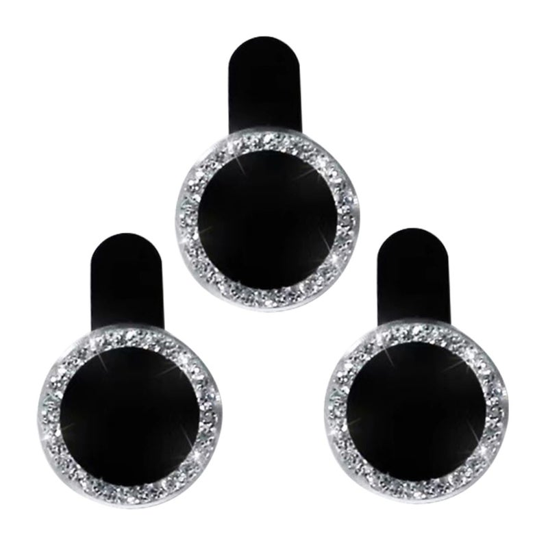Silver Luxury Rhinestone Camera Lens Protector Film Easy to Install 1X 1CM Size - Image 2