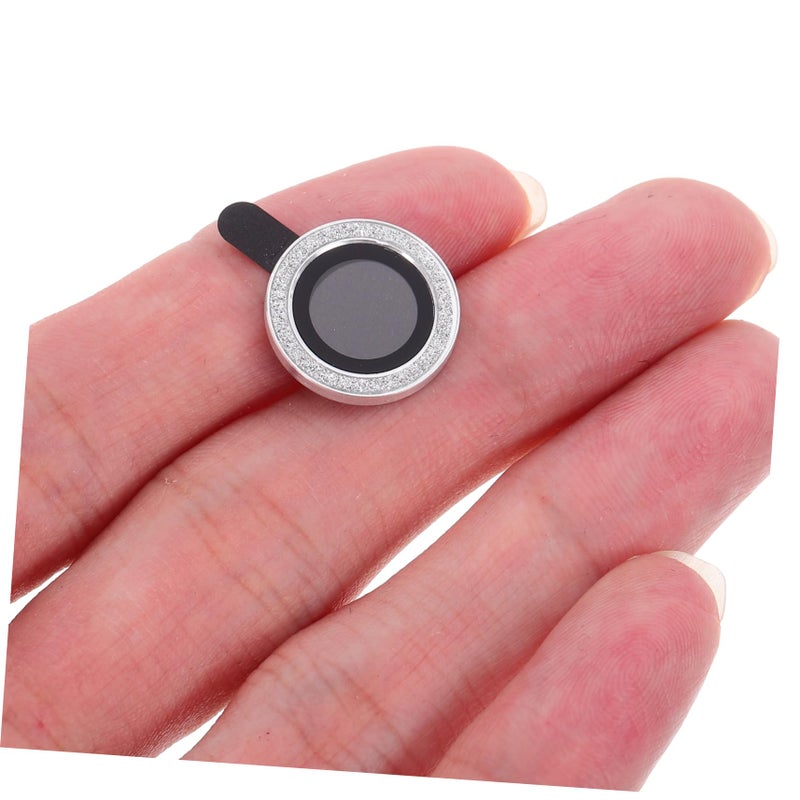 Silver Luxury Rhinestone Camera Lens Protector Film Easy to Install 1X 1CM Size - Image 5