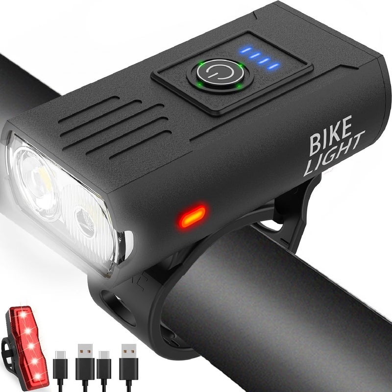 Victoper Bike Light, High Lumens Super Bright Bicycle Lights, 6+4 Modes USB Rechargeable Bike Headlight & Tail Light Set, Waterproof Safety Bike Front & Rear Light for Road, Mountain, Night Riding - Image 1