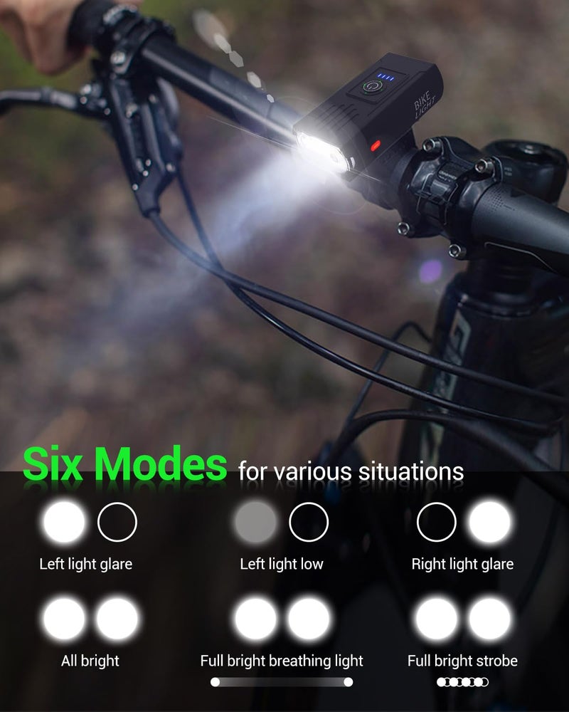 Victoper Bike Light, High Lumens Super Bright Bicycle Lights, 6+4 Modes USB Rechargeable Bike Headlight & Tail Light Set, Waterproof Safety Bike Front & Rear Light for Road, Mountain, Night Riding - Image 3