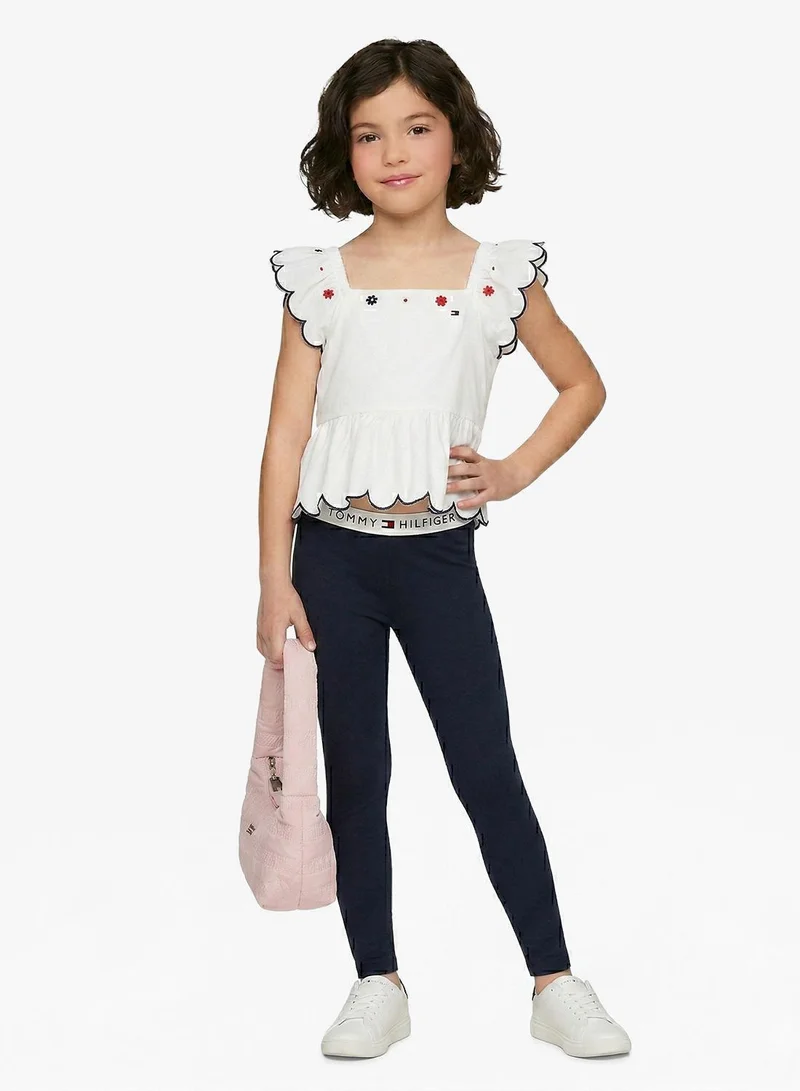 Tommy Hilfiger white and navy Kids 2 Pack Essential Leggings for Women | Best Price UAE