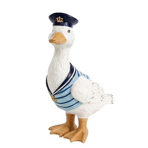 Leekung Duck Garden Decor Outdoor Porch Duck Statues Resin Sculptures Decorative Lawn Ornaments for Outside Garden Fence Patio Yard Animal Beach Nautical Decor Gardening Gifts for Women - Image 1