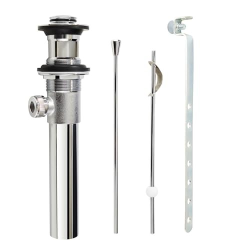 Purelux Bathroom Sink Drain Stopper Assembly with Lift Rod and Overflow, Chrome Finish - Image 4