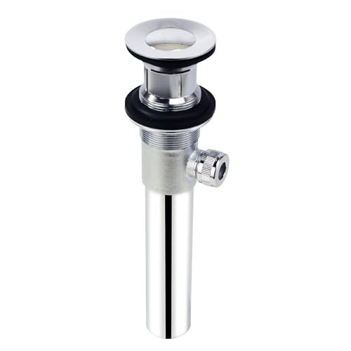 Purelux Bathroom Sink Drain Stopper Assembly with Lift Rod and Overflow, Chrome Finish - Image 2