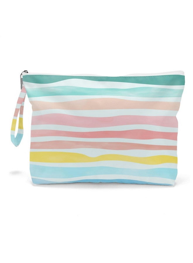 Fokongna حقيبة مكياج حقيبة أدوات تجميل مقاومة للماء بسعة كبيرة حقيبة تجميل سفر حقيبة بسحاب للنساء الفتيات الأمهات الأخوات الأصدقاء حقيبة مبللة حقيبة حفاضات للأطفال زينة قواقع البحر نجوم البحر - Image 1