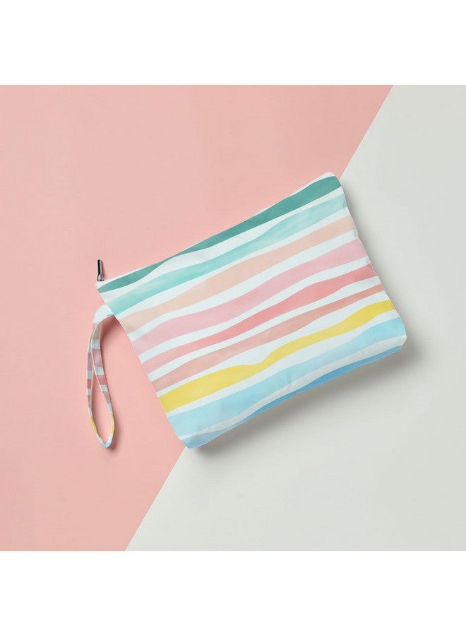 Fokongna حقيبة مكياج حقيبة أدوات تجميل مقاومة للماء بسعة كبيرة حقيبة تجميل سفر حقيبة بسحاب للنساء الفتيات الأمهات الأخوات الأصدقاء حقيبة مبللة حقيبة حفاضات للأطفال زينة قواقع البحر نجوم البحر - Image 5