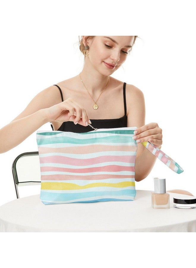 Fokongna حقيبة مكياج حقيبة أدوات تجميل مقاومة للماء بسعة كبيرة حقيبة تجميل سفر حقيبة بسحاب للنساء الفتيات الأمهات الأخوات الأصدقاء حقيبة مبللة حقيبة حفاضات للأطفال زينة قواقع البحر نجوم البحر - Image 4