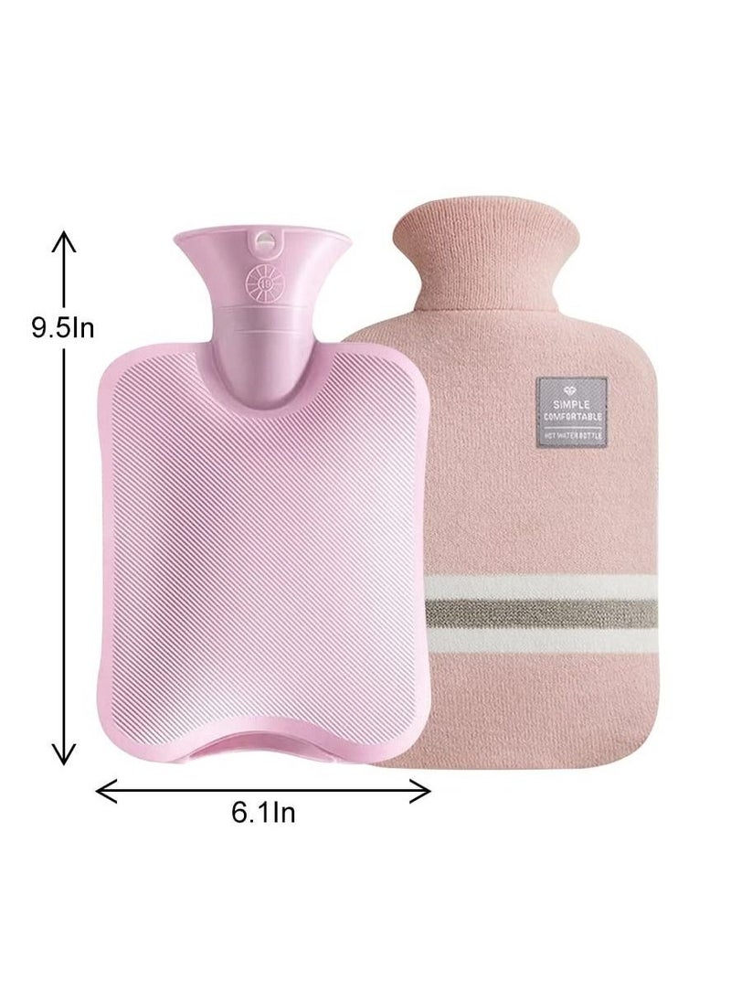 Generic Small Hot Water Bag with Knitted Cover 1L Large Capacity Bag Removable and Washable Soft  - Image 2