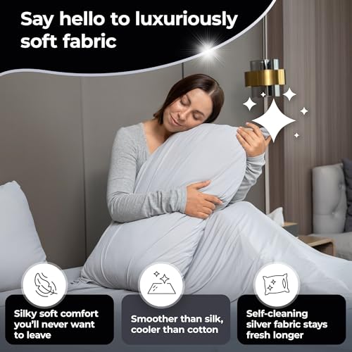 Silvery Restcool™ Silver Infused Cooling Pillowcase Set - 2 Pack Self-Cooling Pillowcases with Silvery Technology™ for Hot Sleepers & Night Sweats (Gray, King (U.S. Standard)) - Image 4