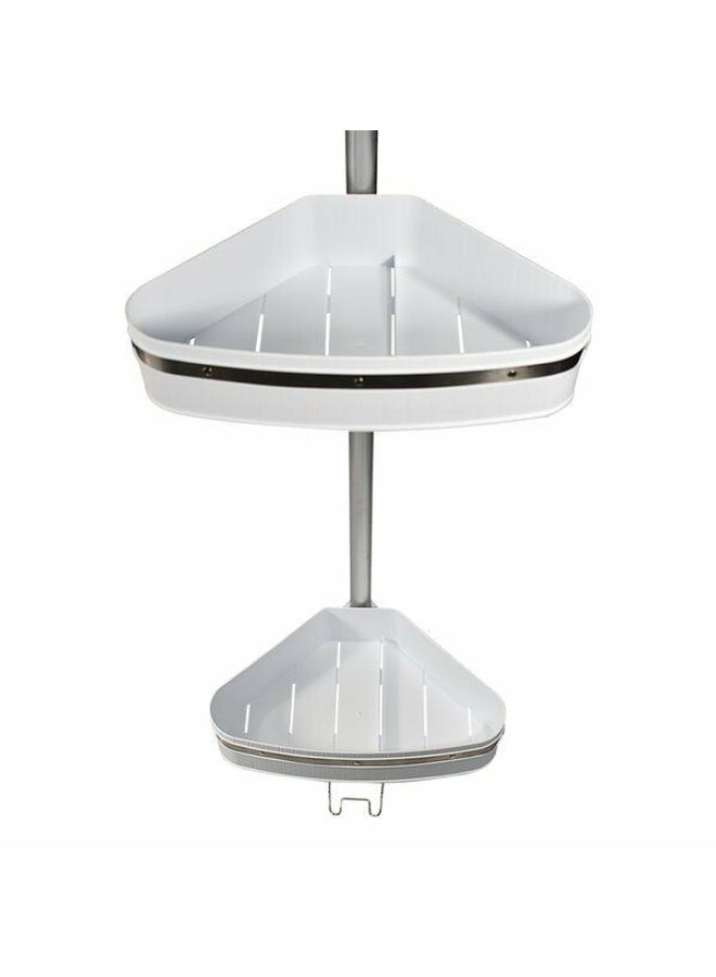 Primanova 3-Tier Plastic Fina Corner Shower Pole Caddy White and Grey 260 x 25 x 25 cm - Image 4