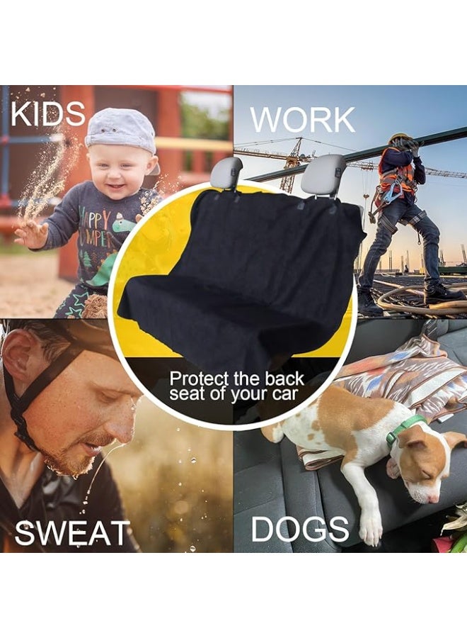 Rear Seat Cover for Cars, Trucks, and SUVs, Waterproof Rear Seat Cover for Dogs and Kids, Car Back Seat Protector (Black) - Image 4