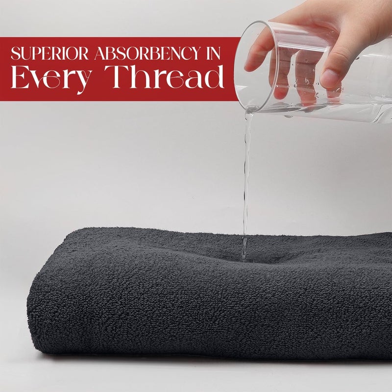 Riverside Pack of 1 Jumbo Bath Sheet 40 x 80 Inches - Extra Large Bath Towel, Super Soft & Highly Absorbent, 100% Cotton Quick Dry, Perfect to Wrap Yourself in - Charcoal - Image 3