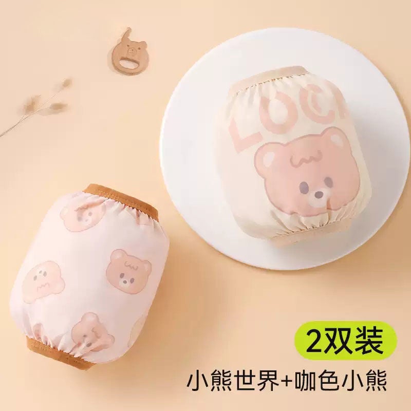 New Childrens Sleeve-Length Waterproof Dirt-Proof Jacket Boys Girls Baby Protection Sleeve Winter Season Other Material Bear world brown bear "double waterproof 2 pairs]