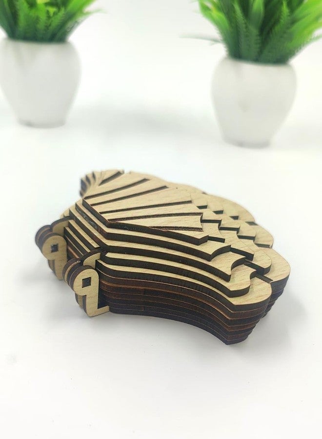 MeeCraft صندوق خواتم زفاف خشبي من MeeCraft Aquatic Gesture، مقاس 11.9 × 8.5 × 3.3 سم، لون بيج. - Image 3