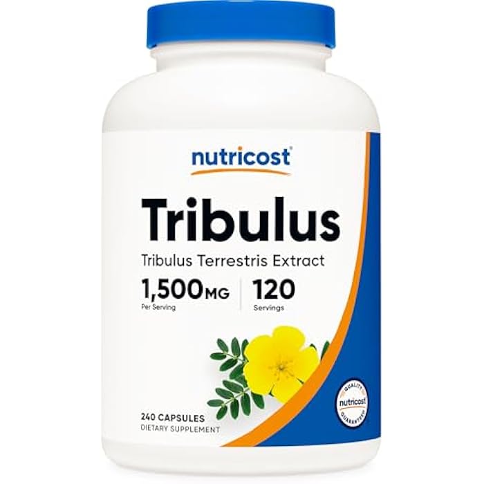 Nutricost Tribulus Terrestris Extract 1500mg, 240 Capsules - 45% Saponins, 120 Servings, Non-GMO, Gluten Free - Image 1