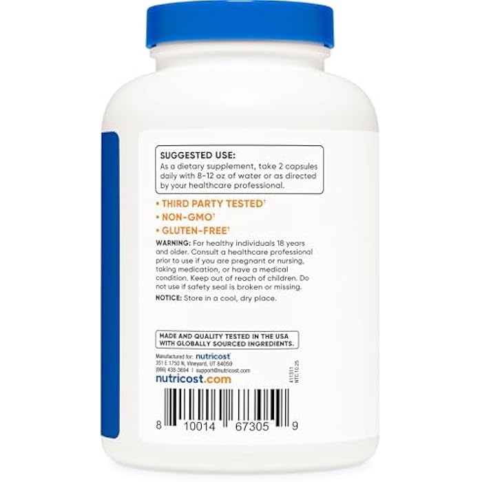 Nutricost Tribulus Terrestris Extract 1500mg, 240 Capsules - 45% Saponins, 120 Servings, Non-GMO, Gluten Free - Image 4
