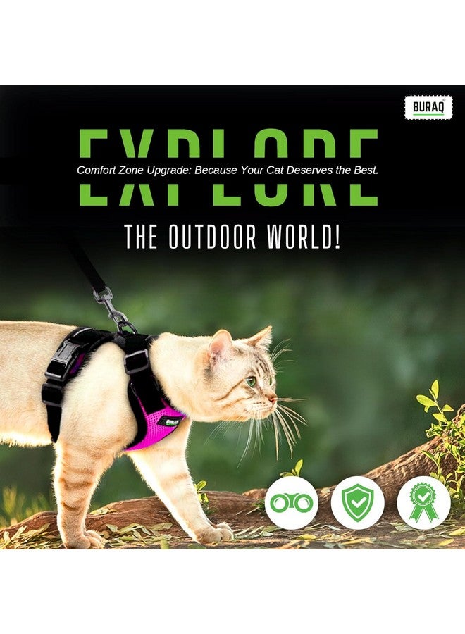 Buraq Pets Escape Proof No Pull Cat Harness with Leash for Outdoor, Walking, Air Mesh Fabric, Easy Control, Adjustable & Durable Cat Leash (XS, Black) - Image 3