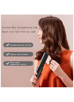 General Cordless Hair Straightener Ladies Smooth Hair Beauty Dual Purpose Hot Air Comb Negative Ion Hair Straightening Comb Divine  - Image 2