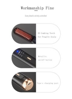 General Cordless Hair Straightener Ladies Smooth Hair Beauty Dual Purpose Hot Air Comb Negative Ion Hair Straightening Comb Divine  - Image 4