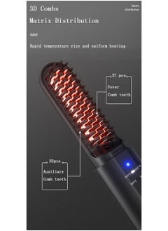 General Cordless Hair Straightener Ladies Smooth Hair Beauty Dual Purpose Hot Air Comb Negative Ion Hair Straightening Comb Divine  - Image 5