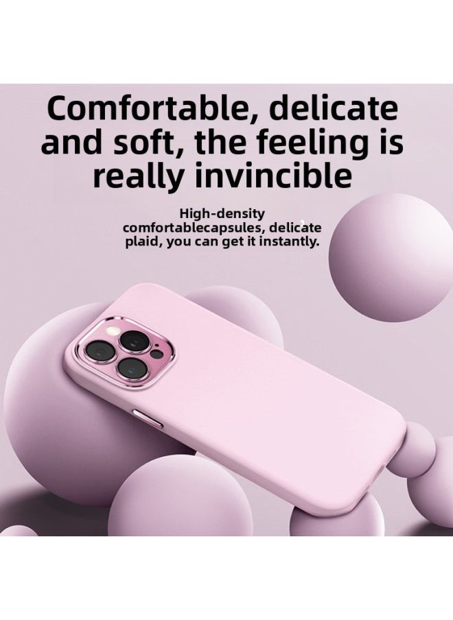 Generic - Official Liquid Silicone IPhone16PRoMAX Phone Case For Apple 14 Metal Lens Film Protective Cover 13-Color:Dark Purple [with Packaging]]-Applicable Model:iPhone15PROMAX - Image 1