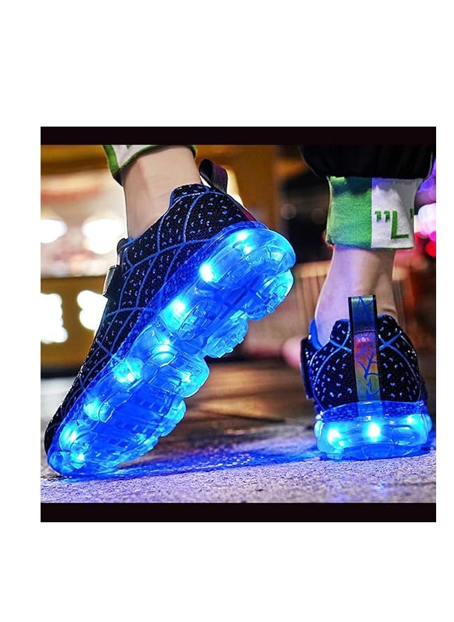 Al Aoyama - Al Aoyama Kids LED Light Up Shoes, Fashion LED Sneakers USB Rechargeable Glowing Luminous Shoes for Boys Girls Toddler Child - Image 1
