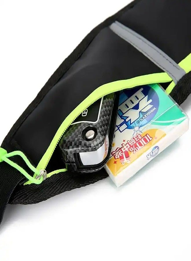 WILDHORN Running Waist Bag for Men & Women | Slim Waterproof Sports Belt with Dual Zipper Pockets, Reflective Strip & Adjustable Strap for Gym, Jogging, Cycling & Travel (Black) - Image 3